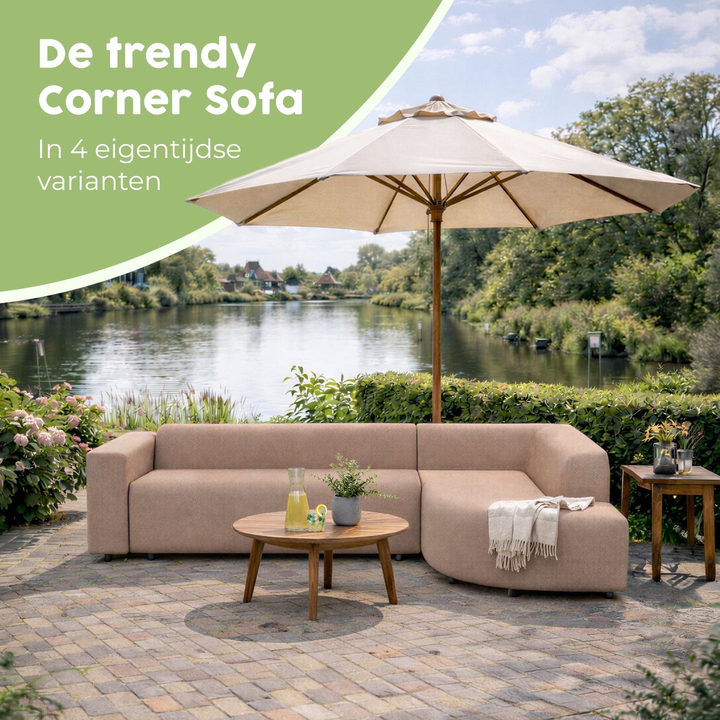 BUITENBANK MET RONDE VORMEN ALL-WEATHER