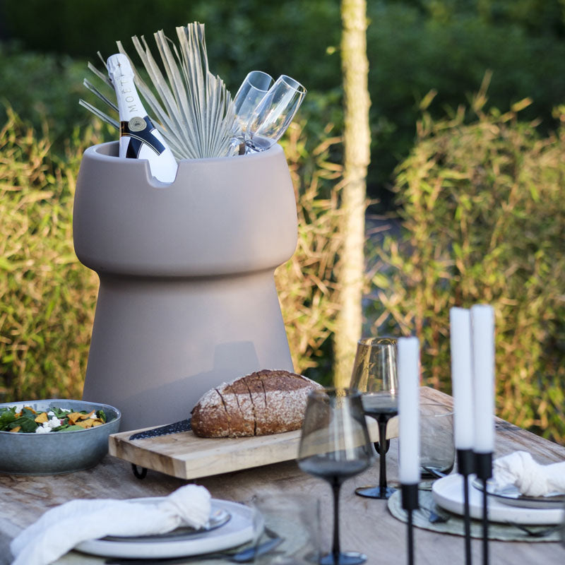 Wine cooler, stool & side table Champ Coolstool Taupe's Touch