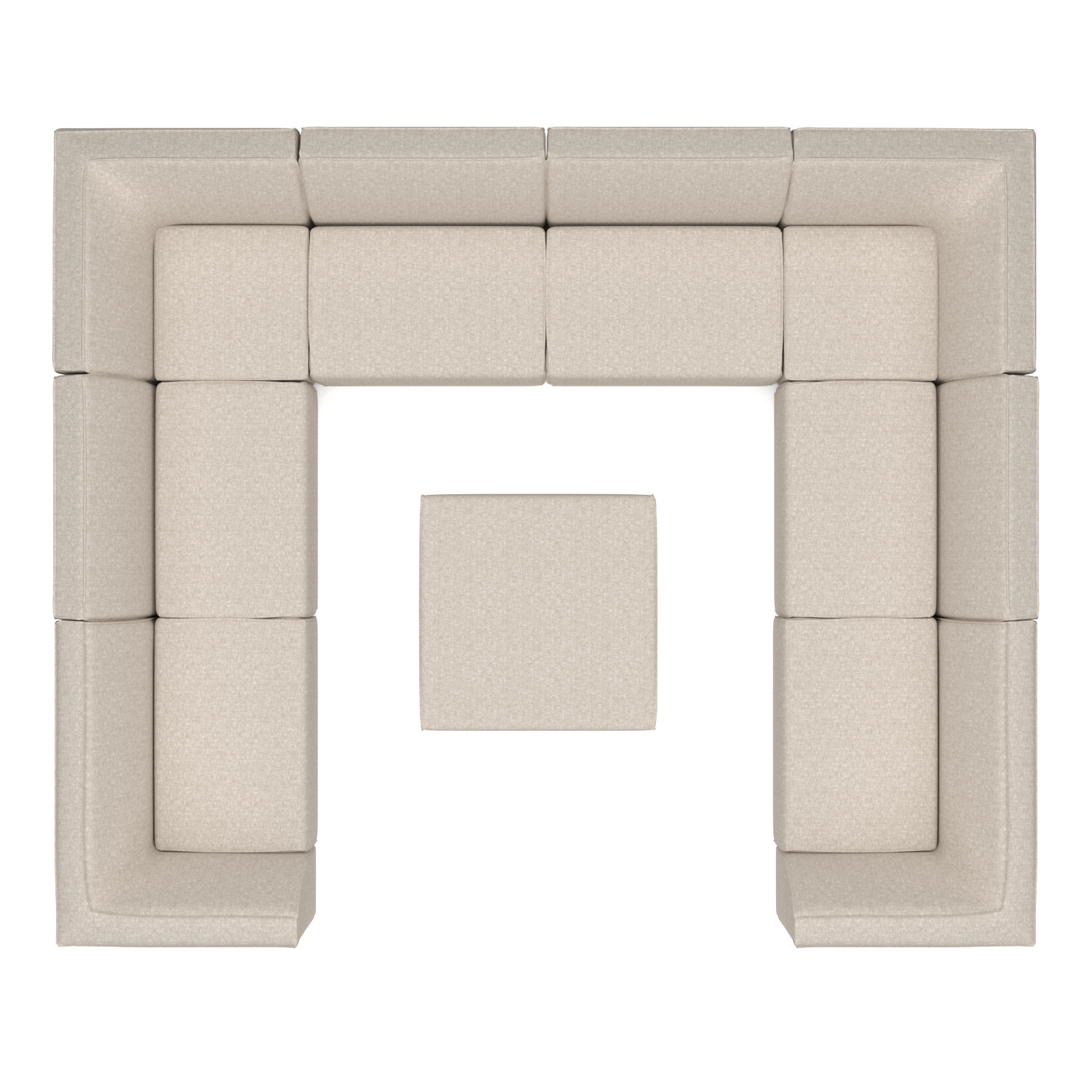 Chill lounge set U-seater + hocker