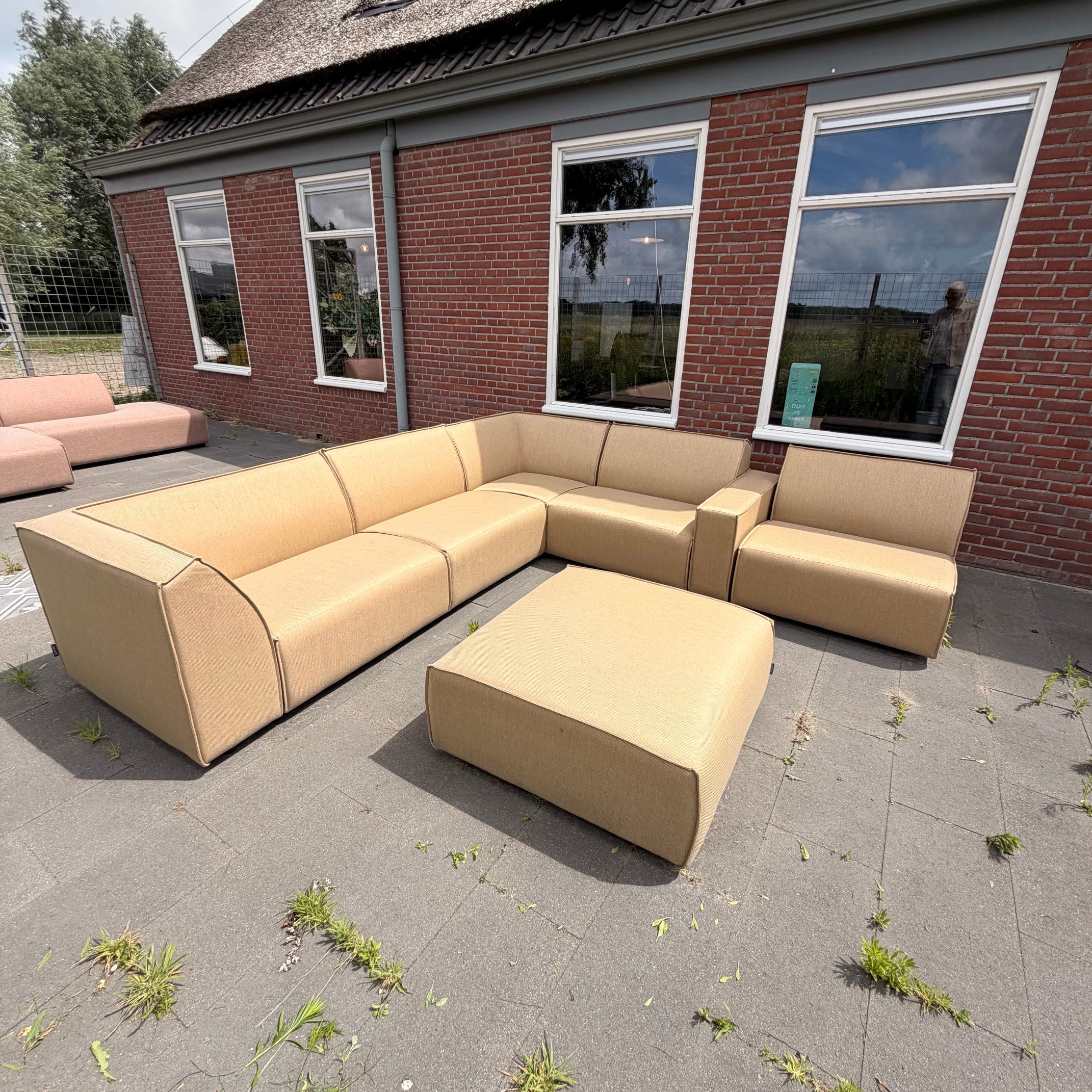 SALE | Chill / Icon combi 8-zits hoek + hocker in Seine Oker