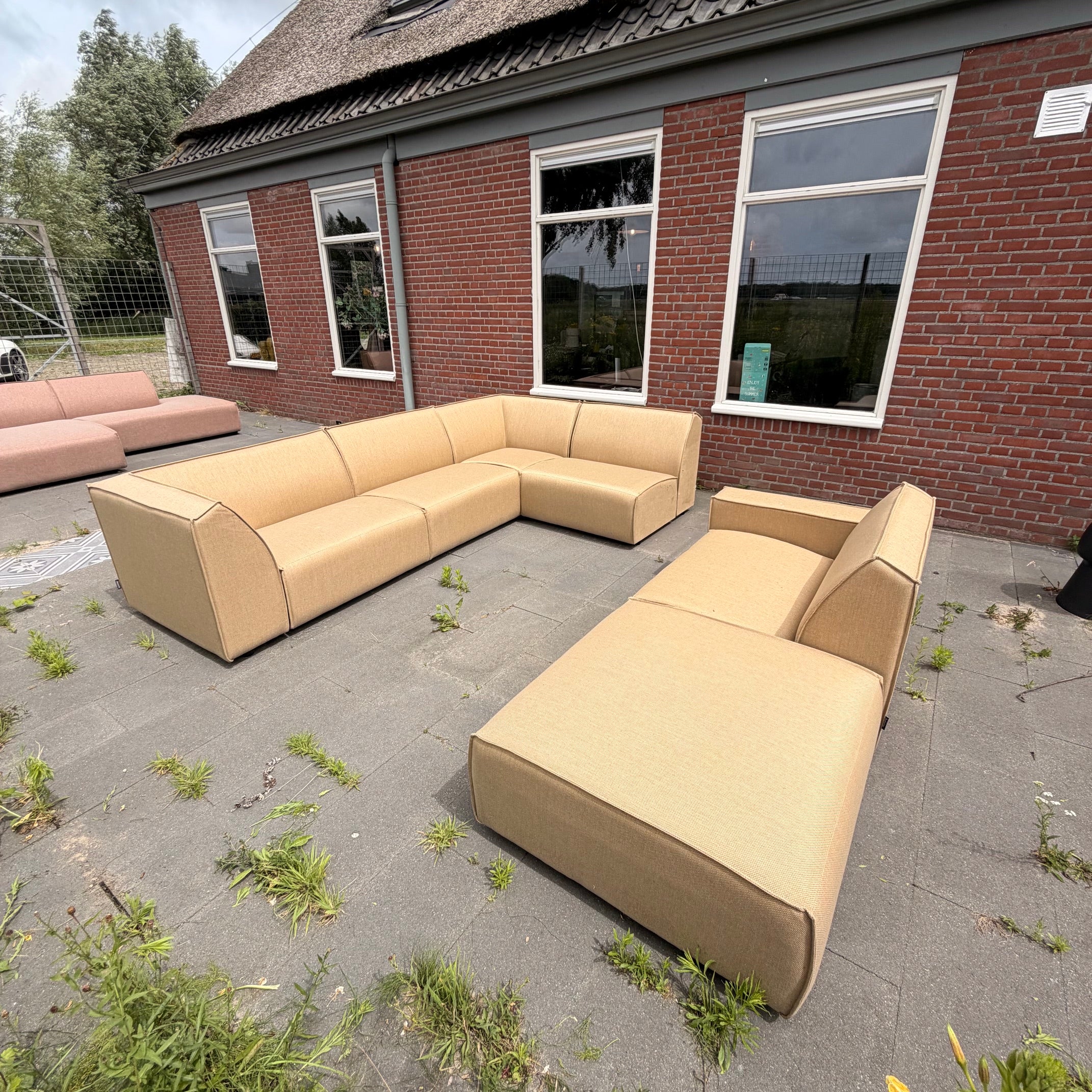 SALE | Chill / Icon combi 8-zits hoek + hocker in Seine Oker