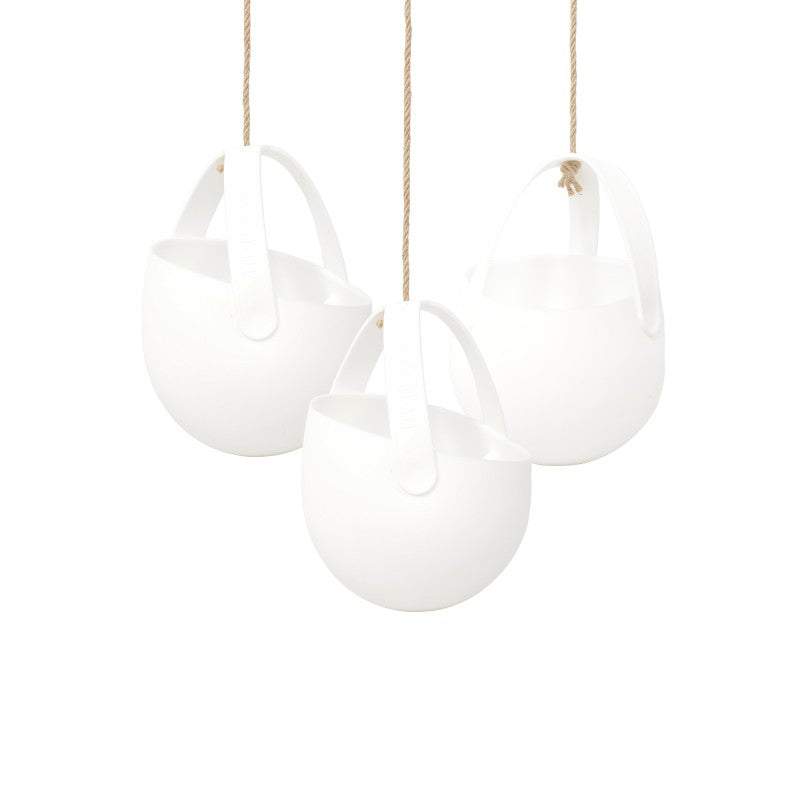 Sling hangende plantenbakken Off White (3 stuks)