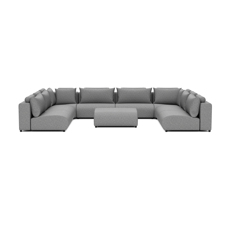 Luxury loungeset u-sofa 340x460x340 + hocker