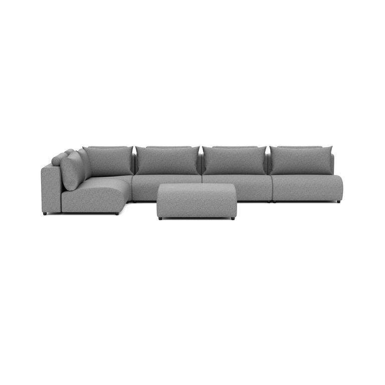 Luxury loungeset corner 230x450 + hocker (links)