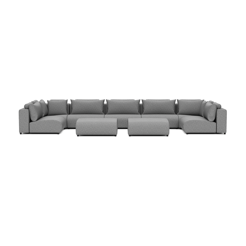 Luxury lounge set u-sofa 230x460x230 +2 hockers