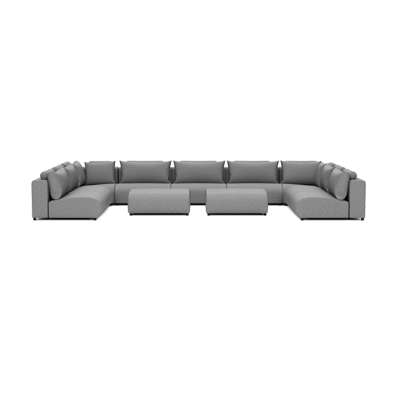 Luxury lounge set u-sofa 340x570x340 + 2 hockers