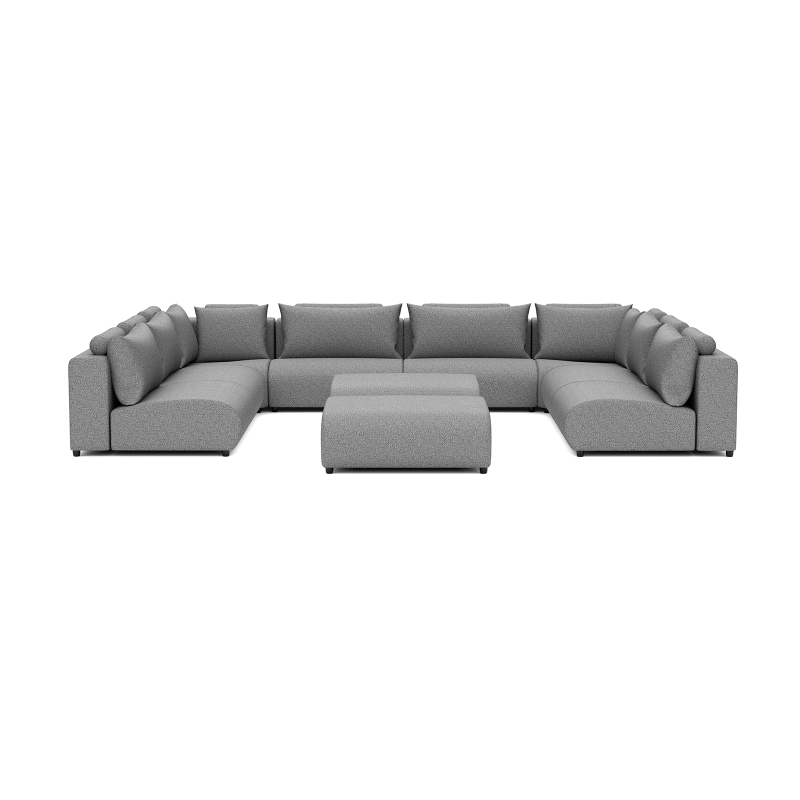 Luxury lounge set u-sofa 340x460x340 + 2 hockers