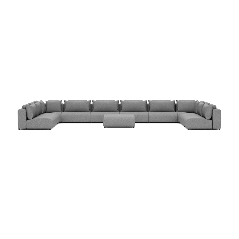 Luxury loungeset u-sofa 340x680x340 + hocker