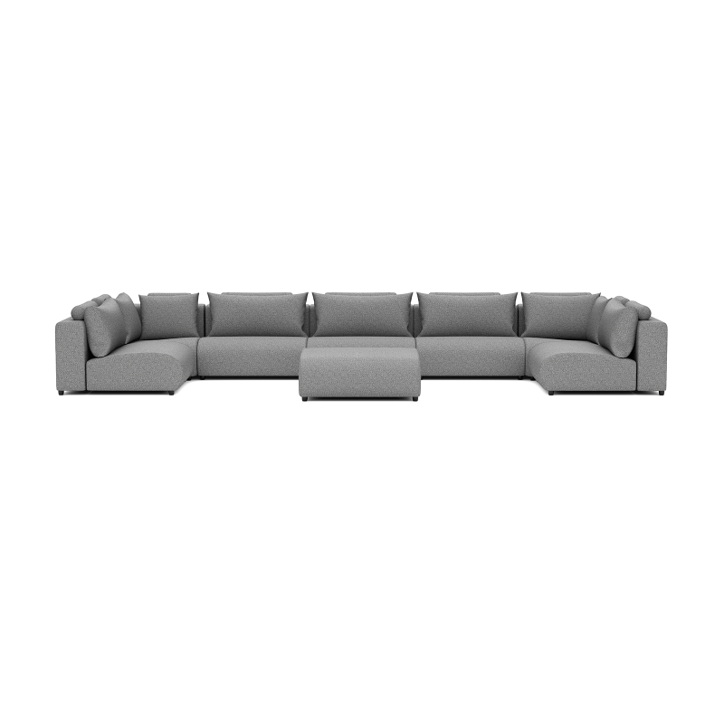 Luxury loungeset u-sofa 230x460x230 + hocker