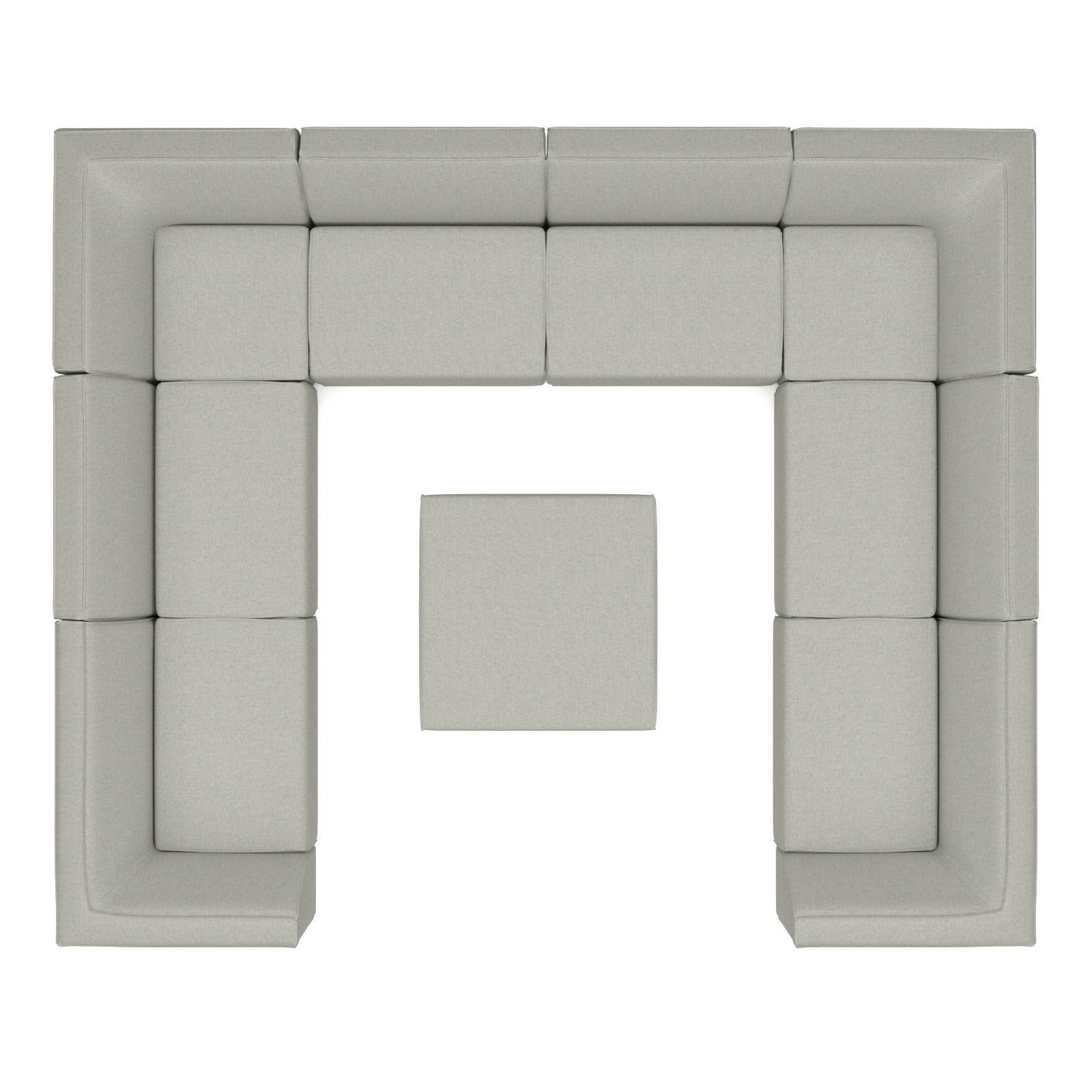 Chill lounge set U-seater + hocker