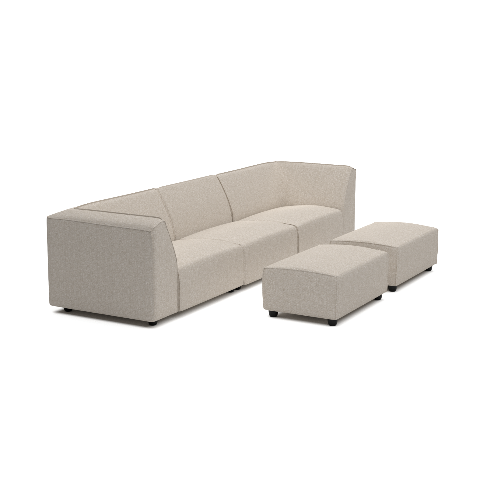 Chill lounge set 6-seater + 2 hockers small