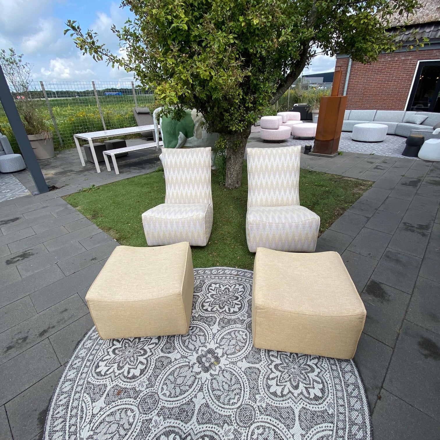 SALE |  Schommel set + hocker in Softline design Zigzag curry