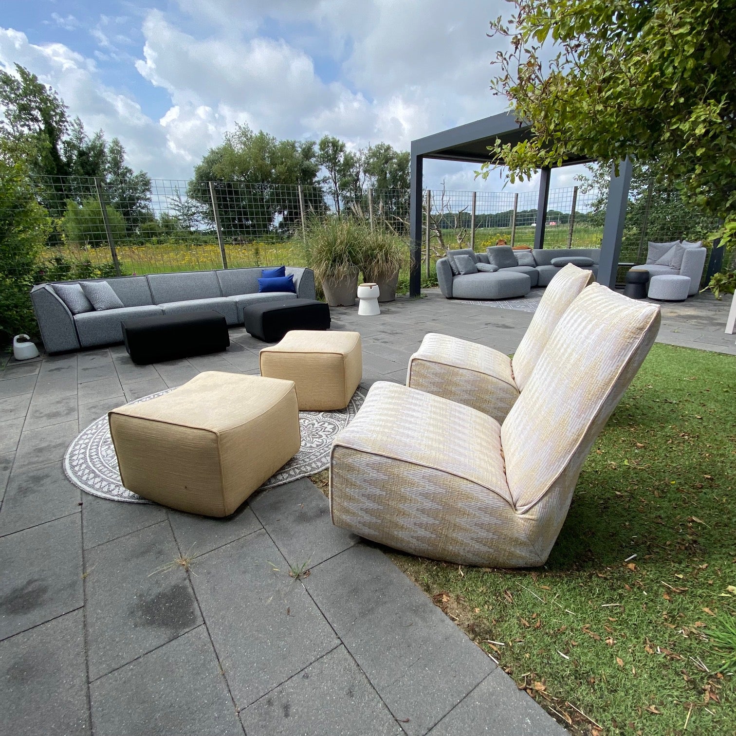 SALE |  Schommel set + hocker in Softline design Zigzag curry