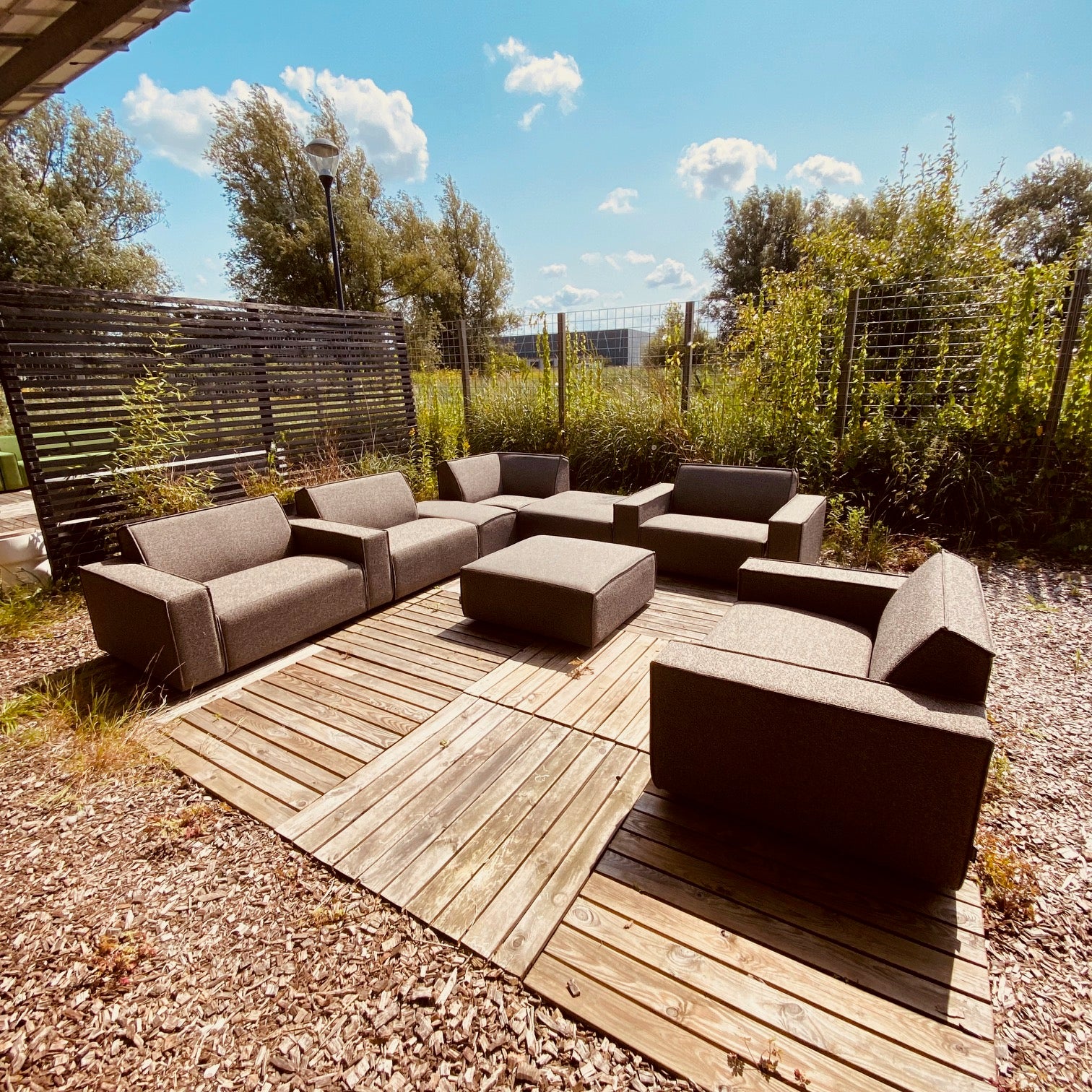 SALE overtollige voorraad | Icon 10-zits hoek + hockers + loveseat in Deluxe charcoal (Laatste)