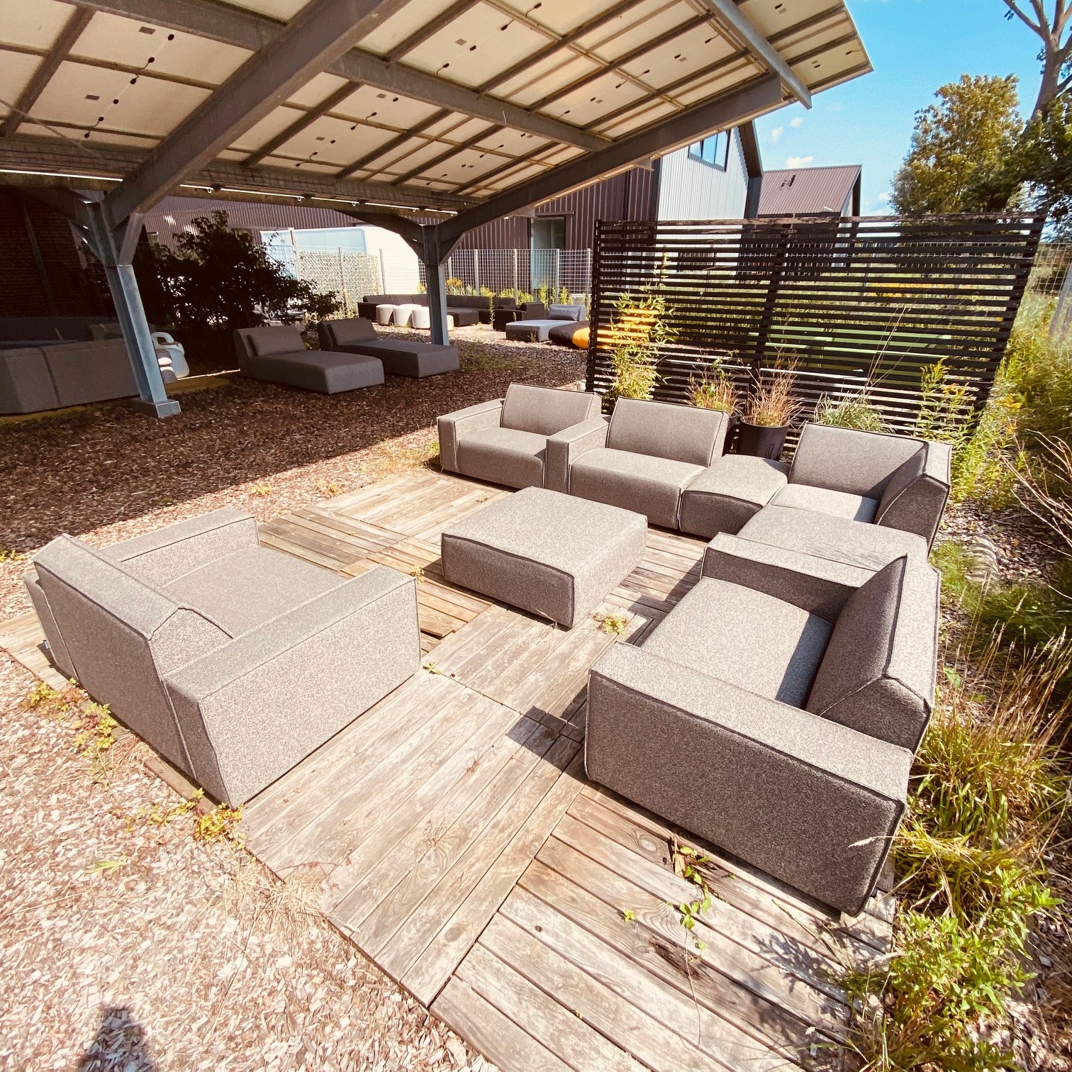 SALE overtollige voorraad | Icon 10-zits hoek + hockers + loveseat in Deluxe charcoal (Laatste)