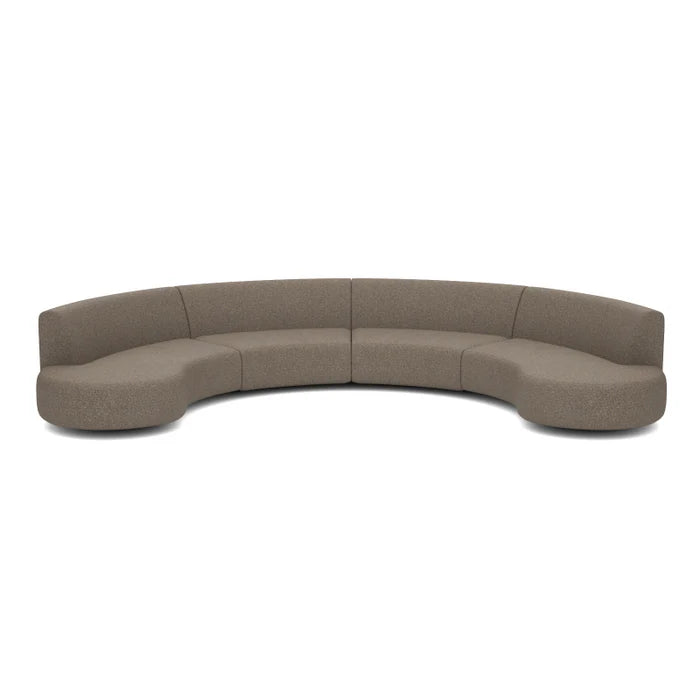 SALE | Bended 12-zits + roundabout hocker 90 cm rond in Charcoal