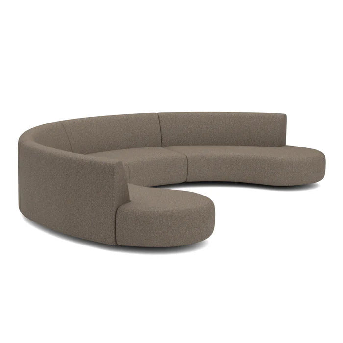 UITVERKOCHT | Bended 12-zits + roundabout hocker 90 cm rond in Charcoal