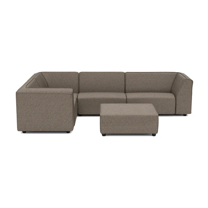 SALE overtollige voorraad | Chill 6 zits hoek + hocker in Deluxe charcoal