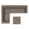 SALE | Icon 6 zits hoek + hocker in Deluxe light taupe