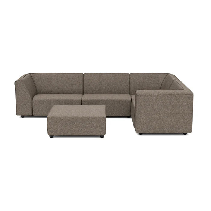 SALE overtollige voorraad | Chill 6 zits hoek + hocker in Deluxe charcoal