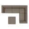 SALE | Icon 6 zits hoek + hocker in Deluxe light taupe