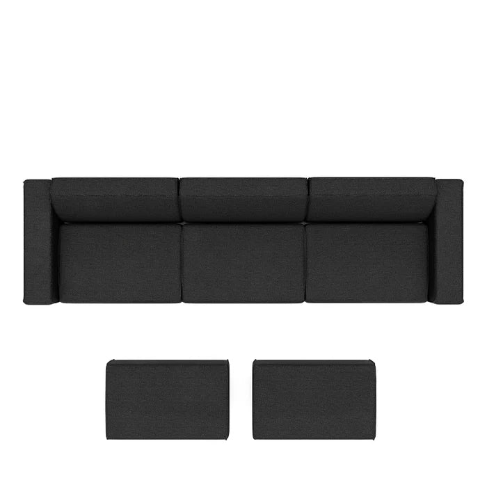 SALE overtollige voorraad | Icon 6 zits 312 cm + 2x hocker small in Deluxe ANTRACIET