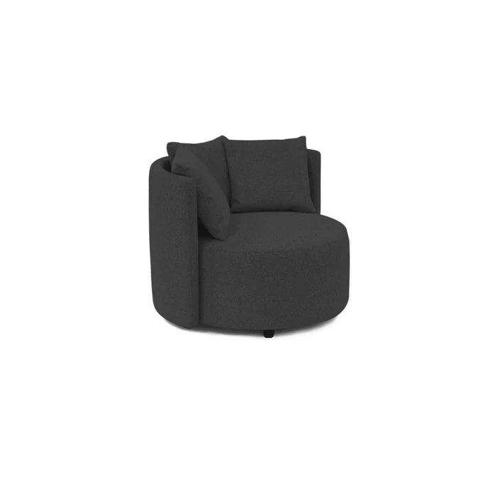 SALE overtollige voorraad | Roundabout fauteuil + poef 60 cm rond in Antraciet