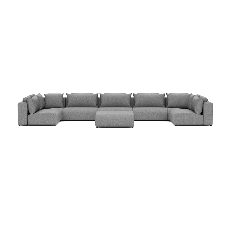 Luxury lounge set u-sofa 230x570x230 + hocker